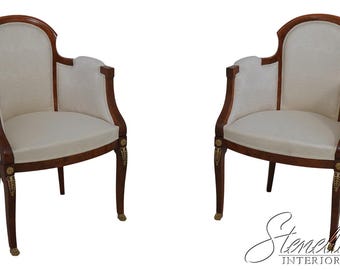 L69289: Pair French Empire Style Small Scale Occasional Chairs