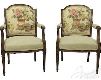 54314EC: Pair French Louis XVI Style Armchairs ~ New Upholstery