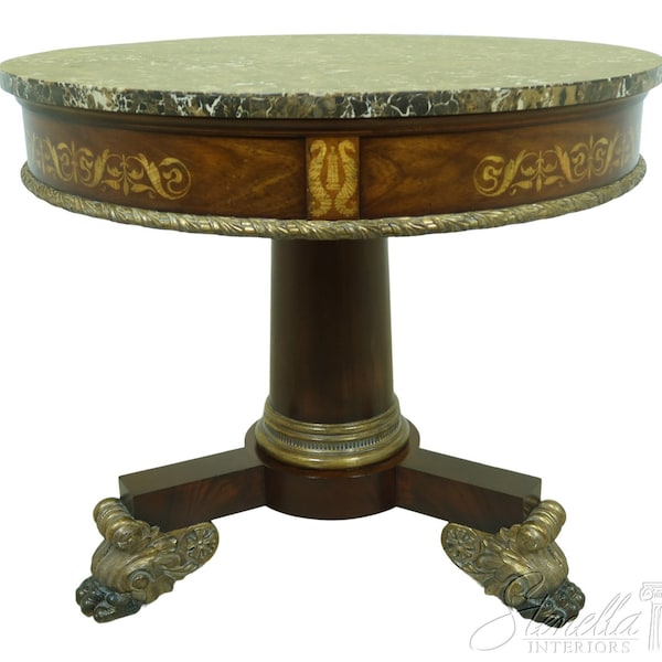 L53203EC: MAITLAND SMITH Round Marble Top Empire Style Center Table