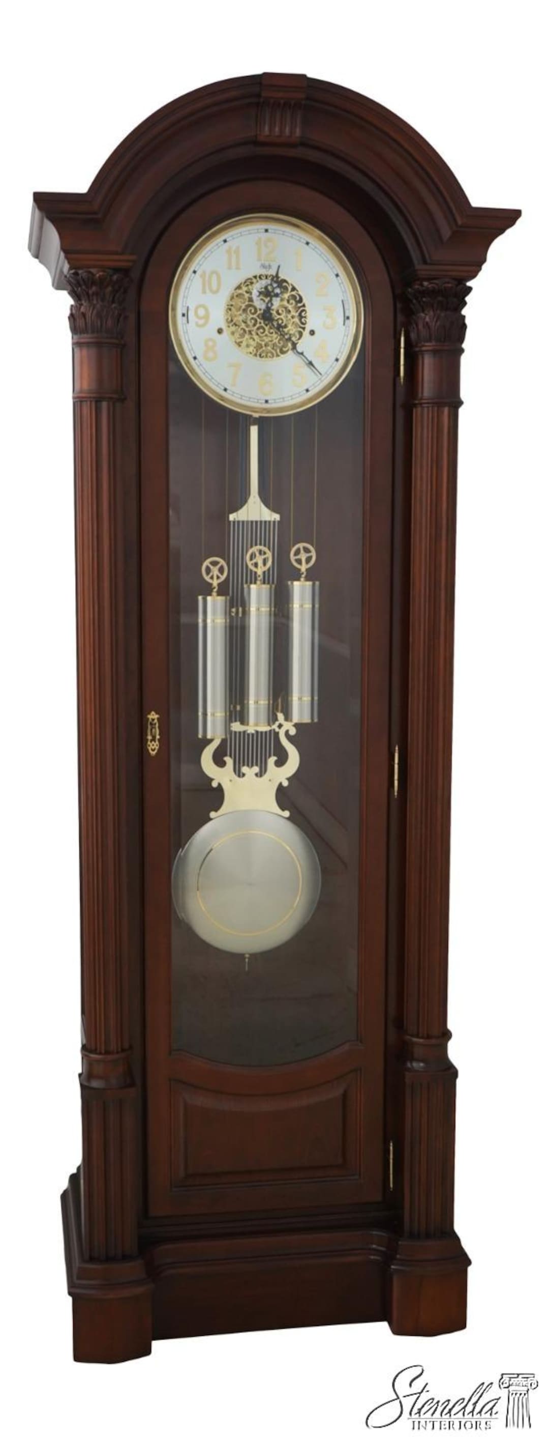 67594: SLIGH Dome Top Empire Cherry Grandfather Clock - Etsy