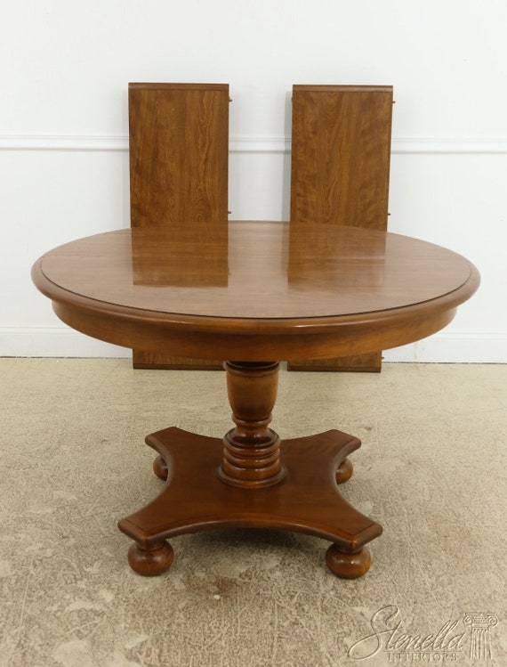 L54358ec Ethan Allen Round Dining Table Chairs Set Ethan Allen Round Dining Table Chairs, Ethan Allen Dining Table With Drawers