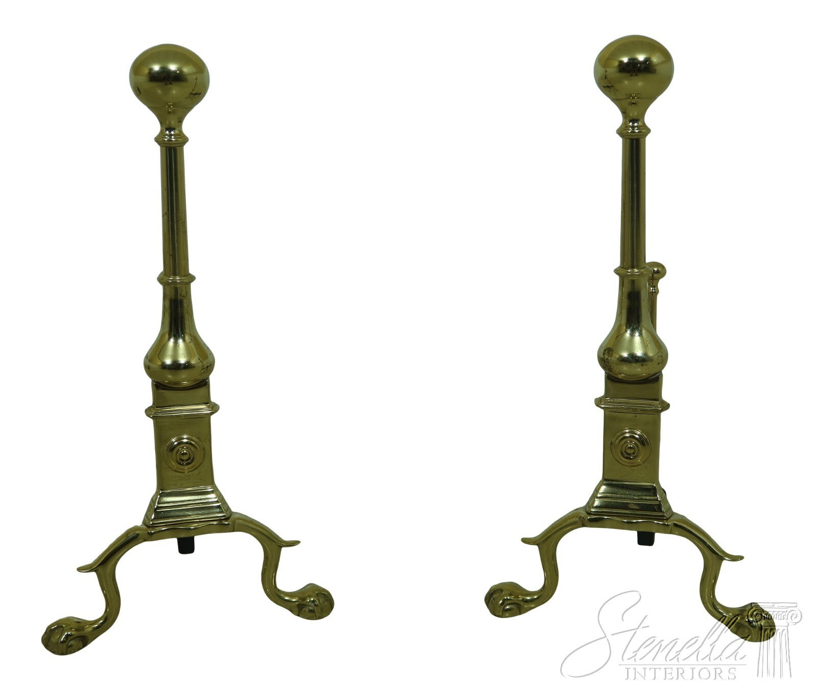 F33154Ec Virginia Metalcrafters Historic Newport Brass Fireplace Andirons