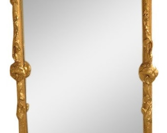 39216: FRIEDMAN BROTHERS #6760 Tall Flowing Leaf Gold Decorator Mirror