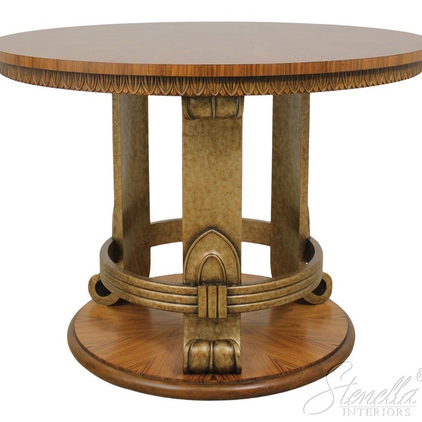 L56008EC: THEODORE ALEXANDER Round Walnut High Top Center Table
