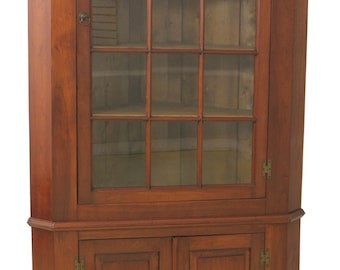 F58238EC: Benchmade 2 Piece Solid Cherry Country Corner Cabinet