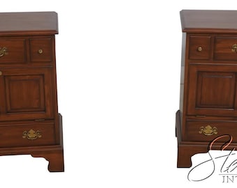 72130: Pair Of HENKEL HARRIS Cherry 4 Drawer Chests Nightstands