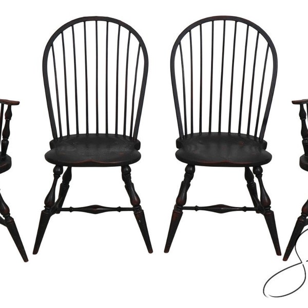 L63543EC: Set of 4 LUIGI ROSSI Benchmade Windsor Dining Room Chairs