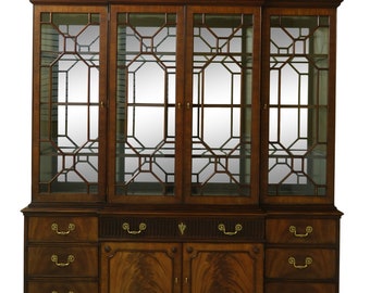 52000EC: HENKEL HARRIS Mahogany 2377 Breakfront China Cabinet