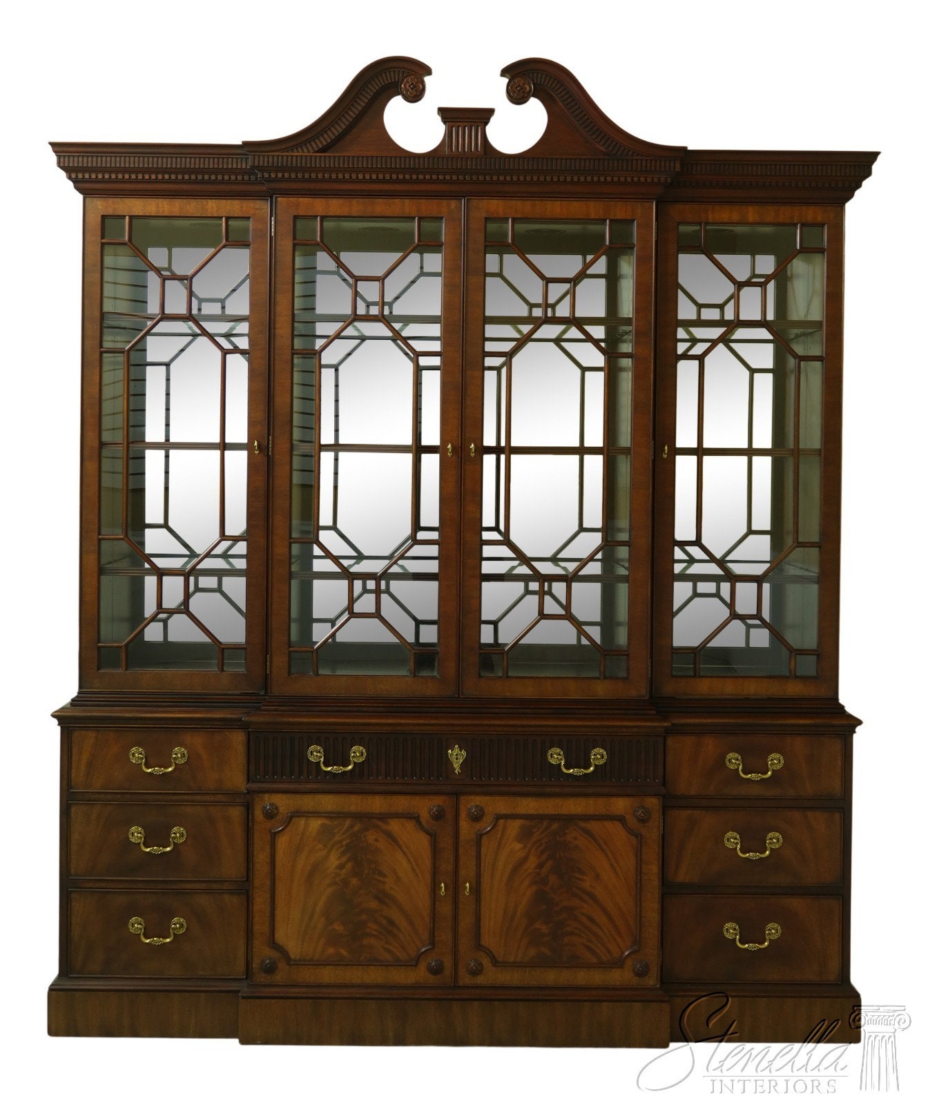 52000EC HENKEL HARRIS Mahogany 2377 Breakfront China Cabinet