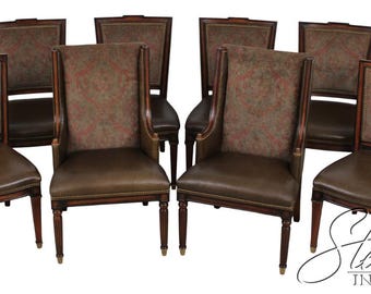 L72982: Set of 10 HICKORY WHITE French Louis XVI Dining Room Chairs