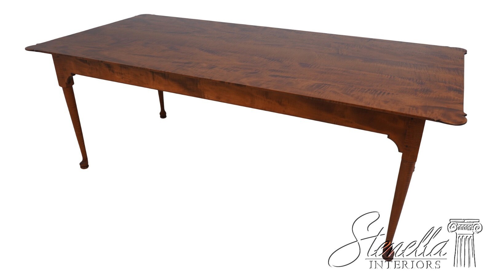 Sale 60’s  ヴィンテージ  リビングダイニング　テーブル L65026EC: Tiger Maple Scalloped Top Dining Room Table - Etsy