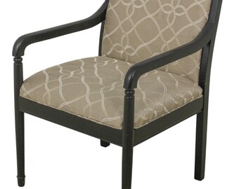59693EC: Modern Upholstered Black Frame Open Armchair