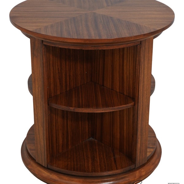 62868EC: Round Modern Design Revolving Bookcase Lamp Table