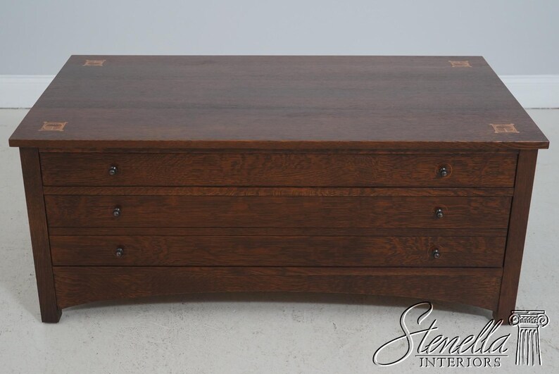 Stickley Inlay Designs 71345: STICKLEY Harvey Ellis Design Mission Oak Two-drawer Inlay ...