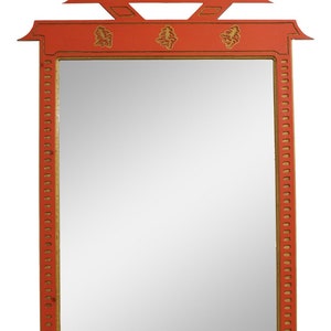 F56236EC: Chinese Design Red & Gold Mirror
