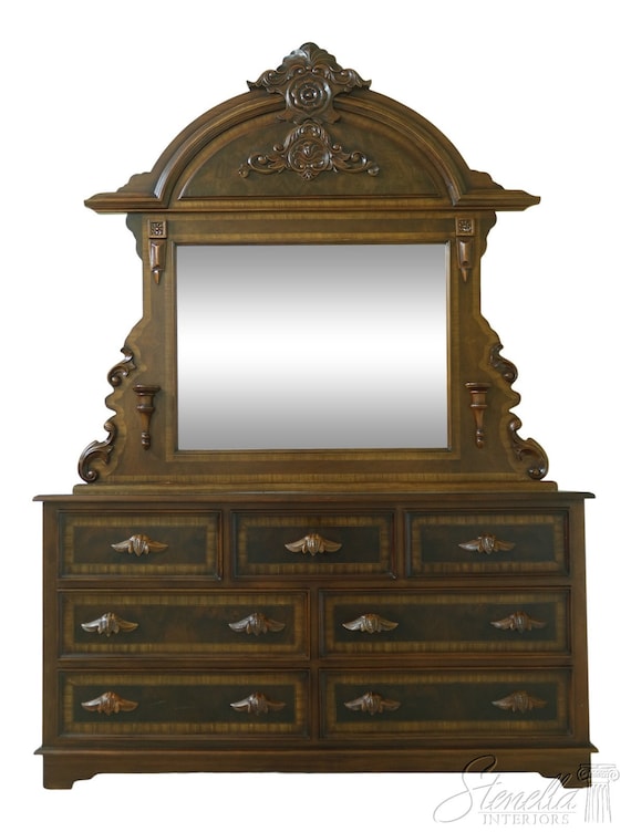 F53748EC Victorian Style Large Mahogany Dresser W. Mirror Etsy UK