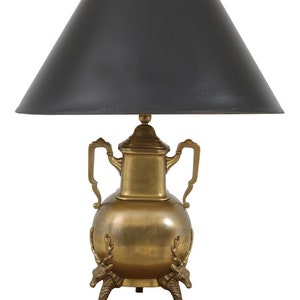 L55597EC: CHAPMAN Brass Table Lamp w. Deer Motif Legs