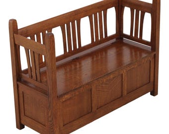 72666: STICKLEY Mission Oak Arts & Crafts Hall Bench