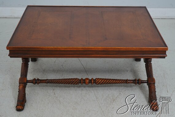 L64739EC: THEODORE ALEXANDER Leather Top Shoe Foot Coffee Table - Etsy