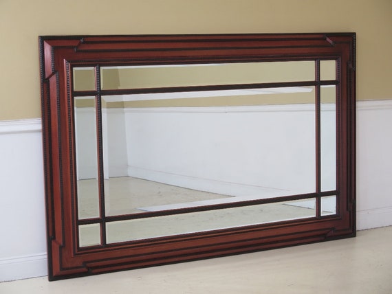 46041ec Large Multi Panel Beveled Glass Mahogany Mirror Large Multi Panel Beveled Glass