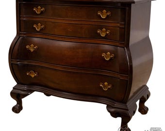 L71057: Boston Style Kettle Base Small Mahogany Accent Chest