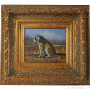 LF35162EC: Framed Painting Of Tiger On Canvas