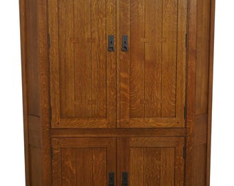 72583: STICKLEY Mission Oak Corner Cupboard Cabinet