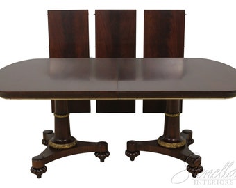 L55964EC: JOHN WIDDICOMB Neoclassical Mahogany Pedestal Dining Room Table