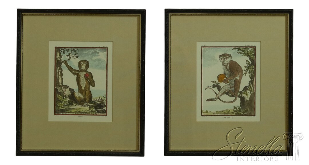 LF51682EC Pair W. King Ambler French Monkey Prints Framed Etsy Canada