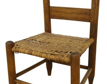 アンティーク椅子 F56211EC: Antique Rush Seat Oak & Maple Childs Chair - Etsy 日本