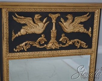 64763EC: LABARGE Neoclassical Style Black & Gold Beveled