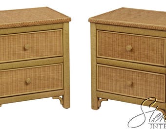 72728: Pair LEXINGTON Henry Link Wicker Nightstands