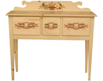 38704: LANE Paint Decorated Country Style 3 Drawer Sideboard