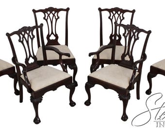 L72833: Set of 6 STICKLEY Mahogany Chippendale Dining Chairs
