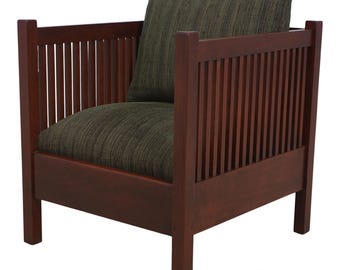 69819: STICKLEY Mission Style Cherry Cube Chair