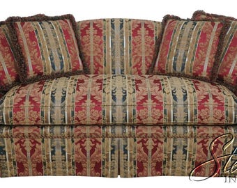 L72834: KINDEL Rolled Arm Upholstered Camelback Sofa