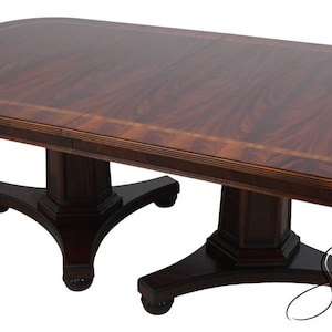 L64114EC: HENREDON Flame Mahogany Top Dining Room Table