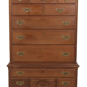 F59053EC: Philadelphia Chippendale Style Mahogany Centennial Highboy