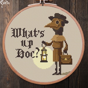 What's up Doc? Cross Stitch Pattern, Plague Doctor Cross Stitch Pattern