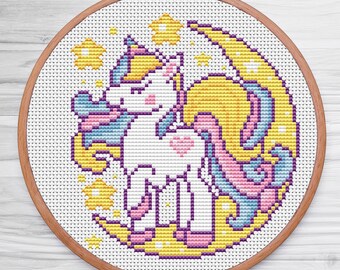 Unicorn Cross Stitch Pattern, Pony Cross Stitch Pattern