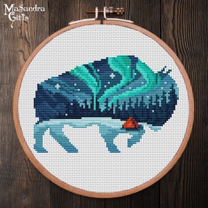 Bison Stitch Pattern, Aurora Cross Stitch Pattern