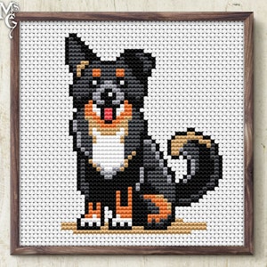 Miniatur American Shepherd Kreuzstichmuster, Hund Kreuzstichmuster