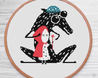 Little Red Riding Hood Cross Stitch Pattern, DMC Cross Stitch Pattern