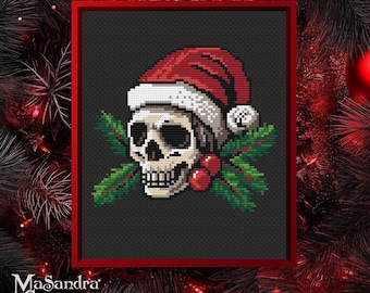 Creepmas Santa Skull Cross Stitch Pattern: Gothic Xmas (PDF Pattern)