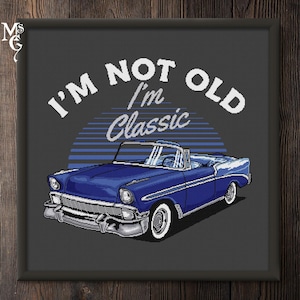 Classic Car Cross Stitch Pattern, Retro Auto (PDF Pattern)