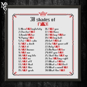 30 Shades of Sassy Cross Stitch Pattern (PDF Pattern)