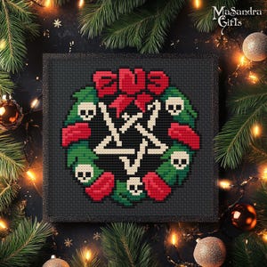 Creepmas Pentagram Cross Stitch Pattern: Gothic Spooky Christmas (PDF Pattern)