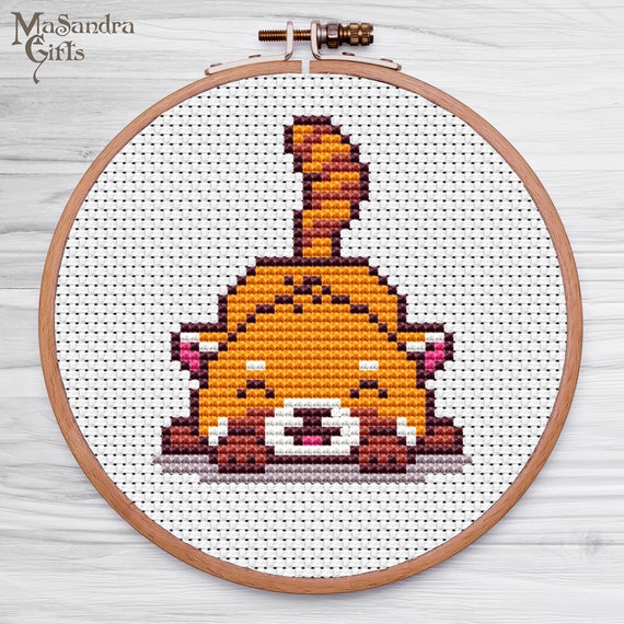 Red Panda Cross Stitch Pattern Mini Cross Stitch Pattern Etsy
