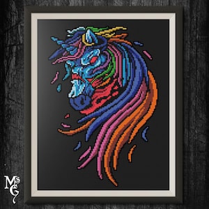 Zombie Unicorn Cross Stitch Pattern: Halloween DIY (PDF Pattern)
