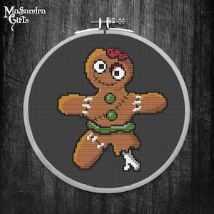 Creepmas Zombie Gingerbread Man Cross Stitch Pattern (PDF Pattern)